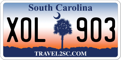 SC license plate XOL903