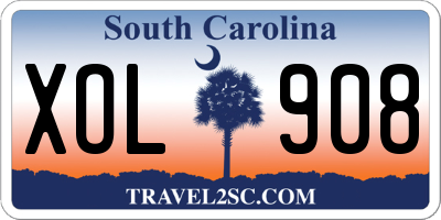 SC license plate XOL908
