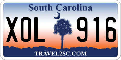 SC license plate XOL916