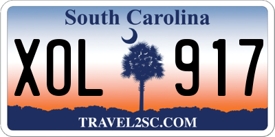 SC license plate XOL917