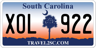 SC license plate XOL922