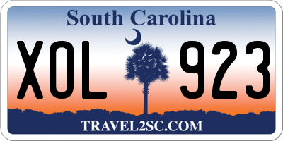 SC license plate XOL923