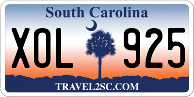 SC license plate XOL925