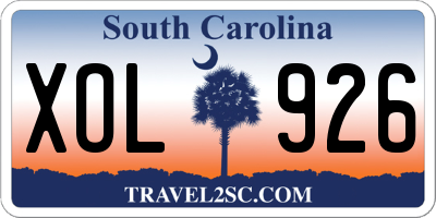 SC license plate XOL926