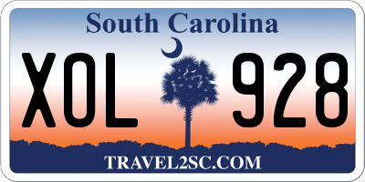 SC license plate XOL928