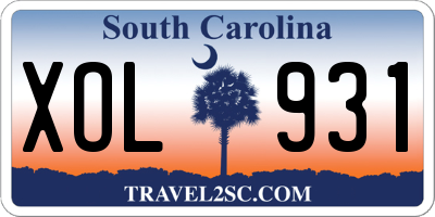 SC license plate XOL931