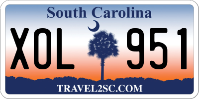 SC license plate XOL951