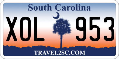 SC license plate XOL953