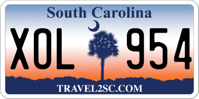 SC license plate XOL954