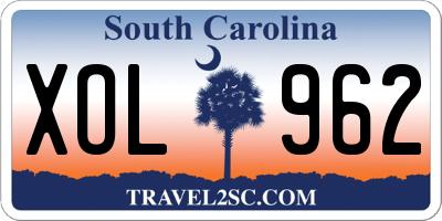 SC license plate XOL962