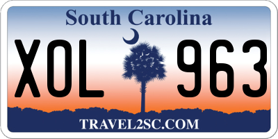 SC license plate XOL963
