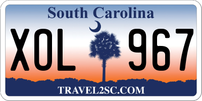 SC license plate XOL967