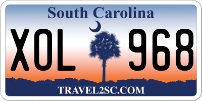 SC license plate XOL968