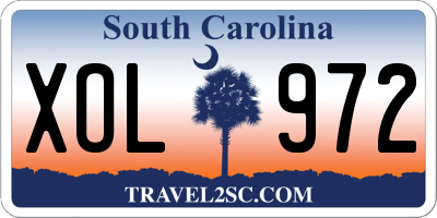 SC license plate XOL972