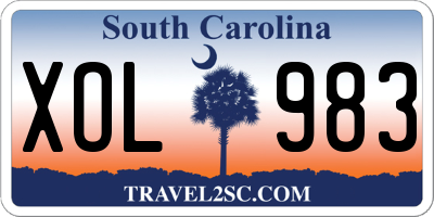 SC license plate XOL983