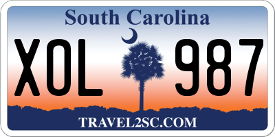 SC license plate XOL987