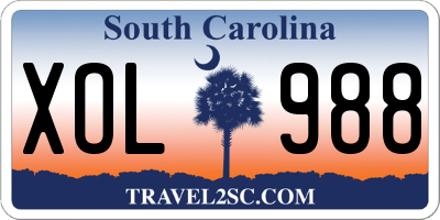 SC license plate XOL988