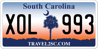 SC license plate XOL993