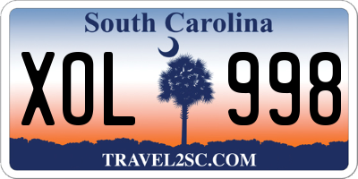 SC license plate XOL998