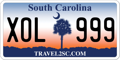 SC license plate XOL999