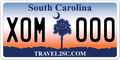 SC license plate XOM000