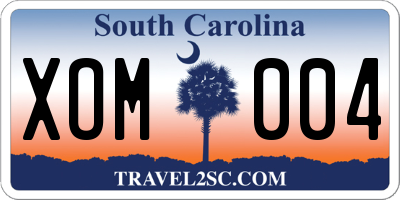 SC license plate XOM004