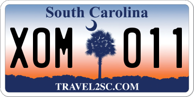 SC license plate XOM011
