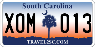 SC license plate XOM013