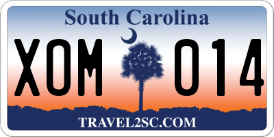 SC license plate XOM014