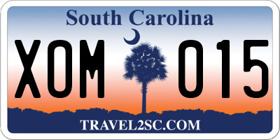 SC license plate XOM015