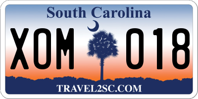 SC license plate XOM018