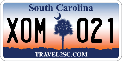 SC license plate XOM021