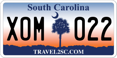 SC license plate XOM022