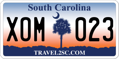 SC license plate XOM023