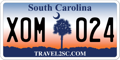 SC license plate XOM024