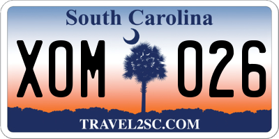 SC license plate XOM026