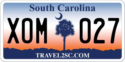 SC license plate XOM027