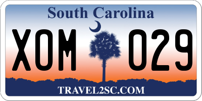 SC license plate XOM029