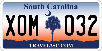 SC license plate XOM032
