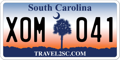SC license plate XOM041