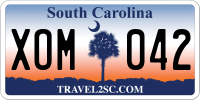 SC license plate XOM042