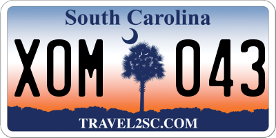SC license plate XOM043