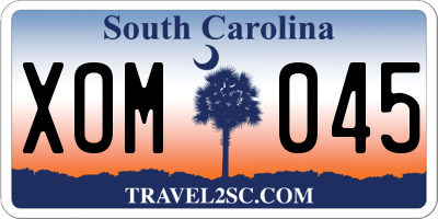 SC license plate XOM045