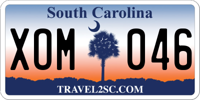 SC license plate XOM046