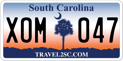 SC license plate XOM047