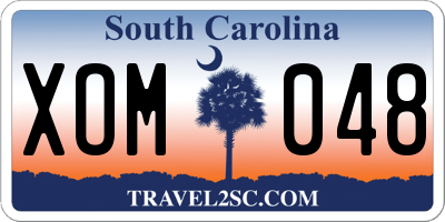 SC license plate XOM048