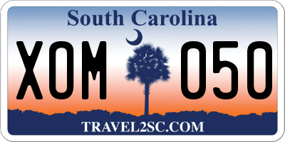SC license plate XOM050