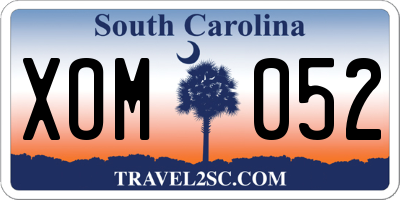 SC license plate XOM052