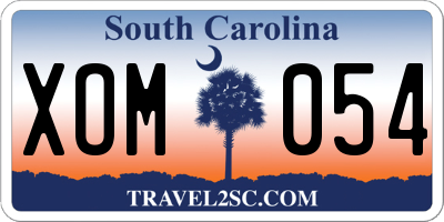 SC license plate XOM054