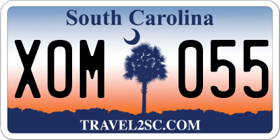 SC license plate XOM055